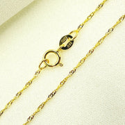 14K Solid Two Tone Gold Singapore Chain